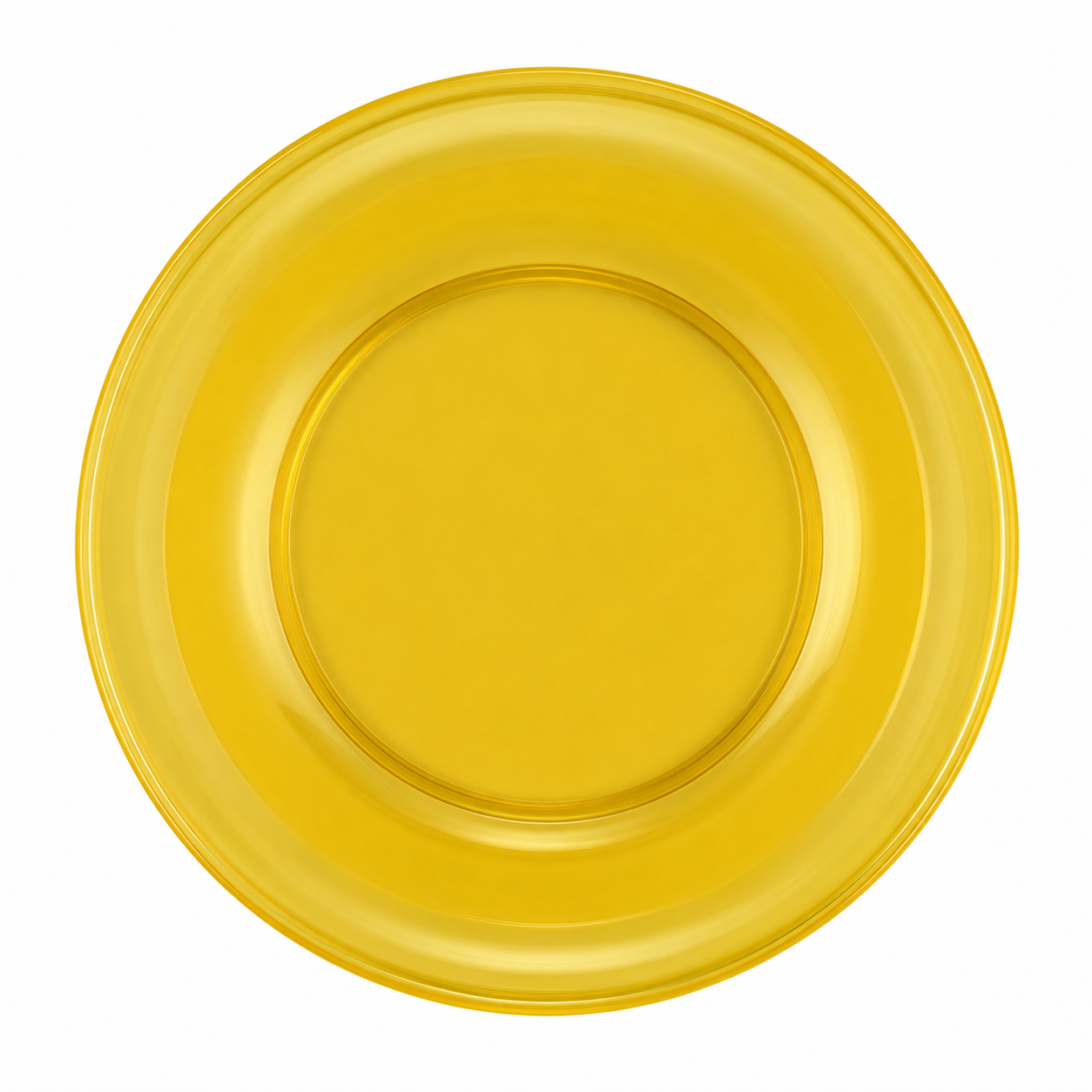 Piatto fondo in polistirene giallo Ø23 cm impilabile – Party