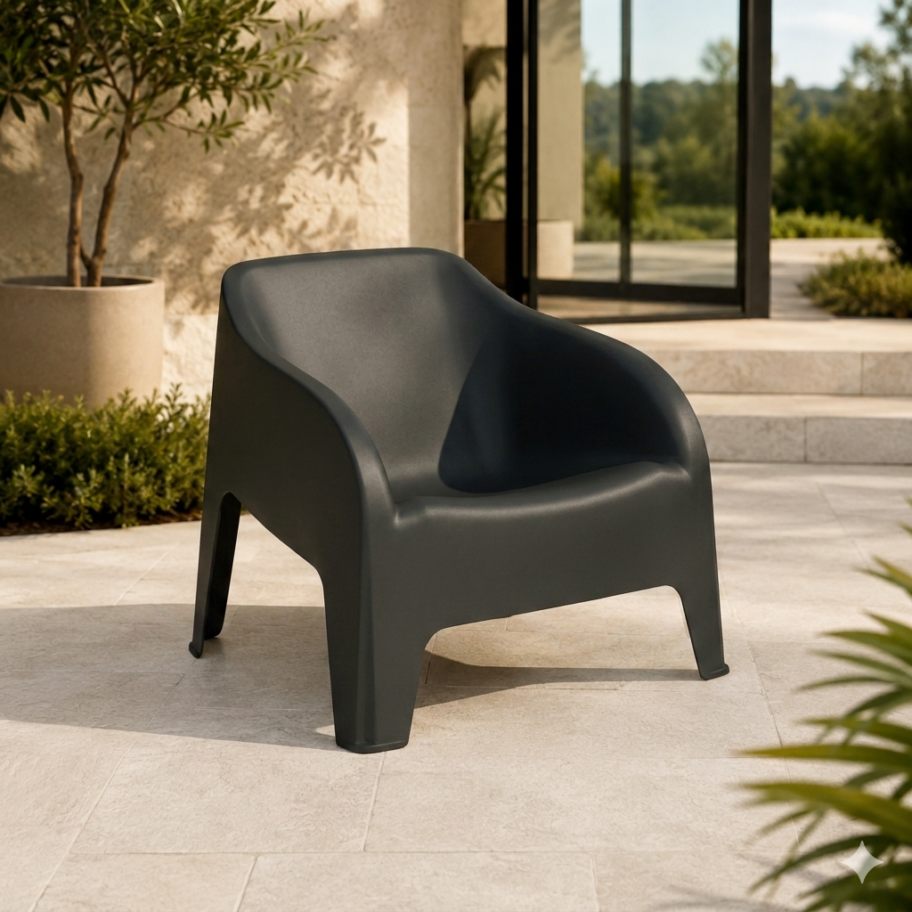 Poltrona da giardino impilabile bianca – Petra – arredo esterno Gelsomino Home