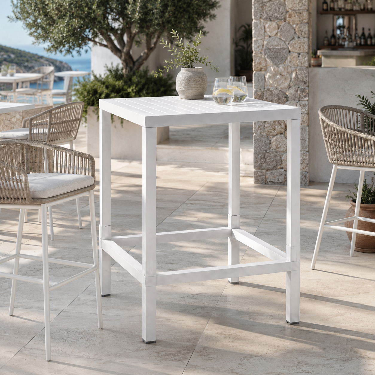 Kit rialzo per tavolo da bar Cube 70 bianco – High