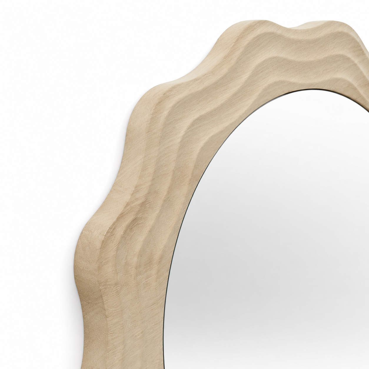 Specchio da parete rotondo in MDF bianco – Charlie