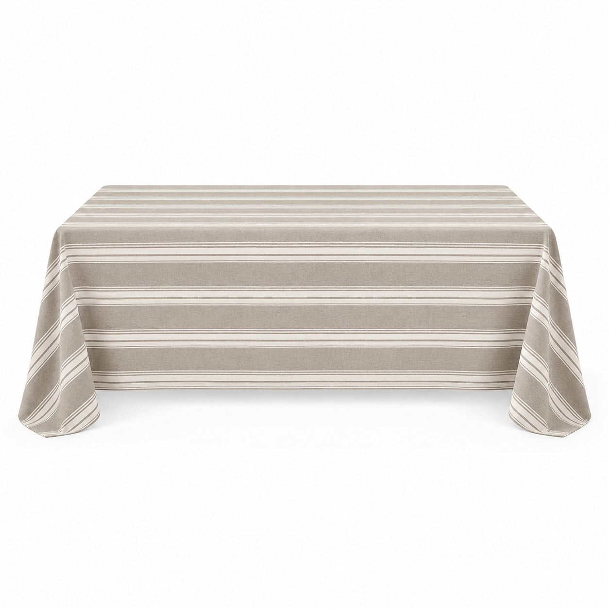 Tovaglia a righe grigio e bianco in cotone 140x240 cm - Greylish