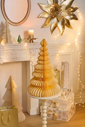 Albero di Natale Kami in carta écru 60 cm