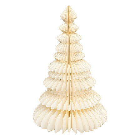 Albero di Natale decorativo in carta avorio 90 cm