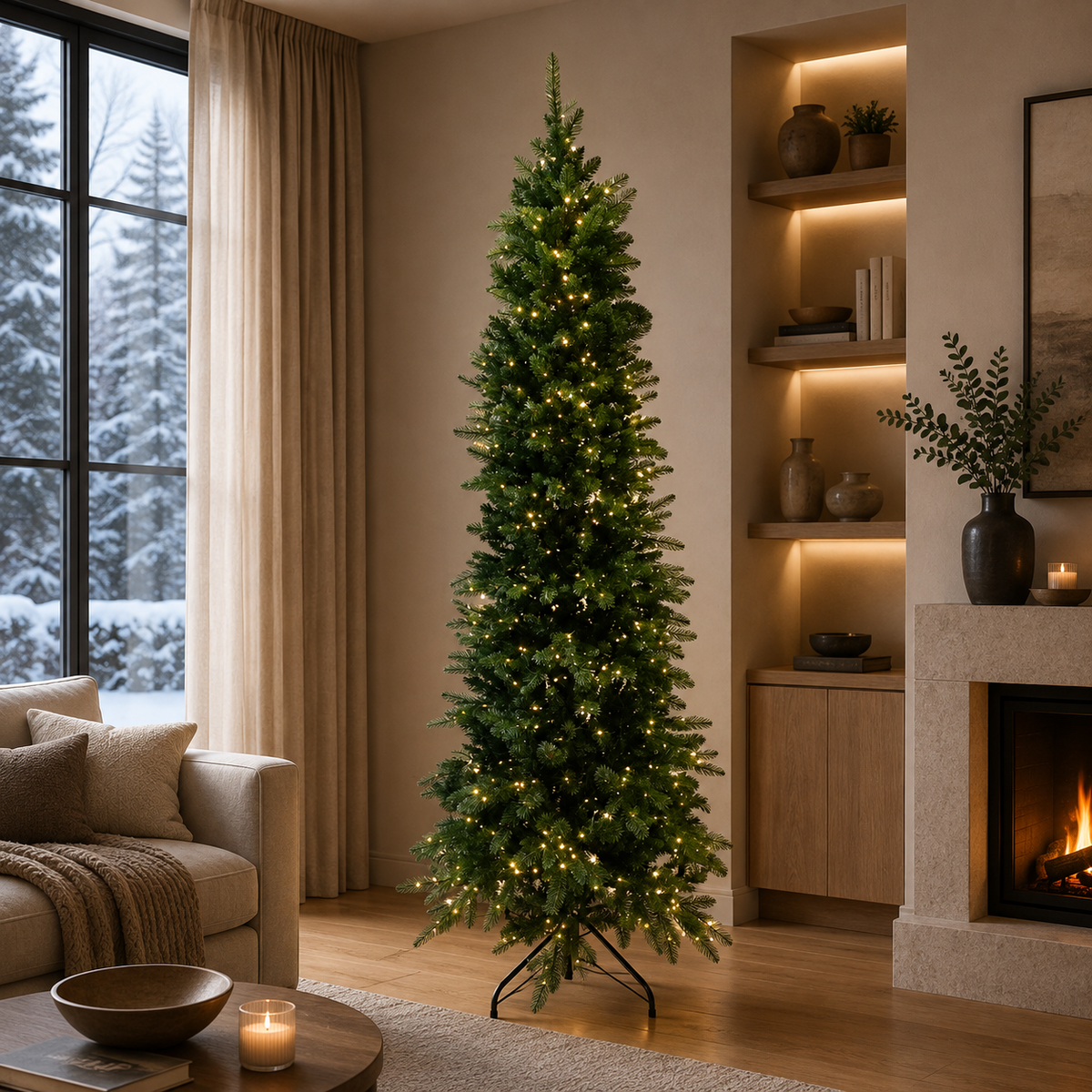 Albero di Natale Fred realistico 180 cm LED