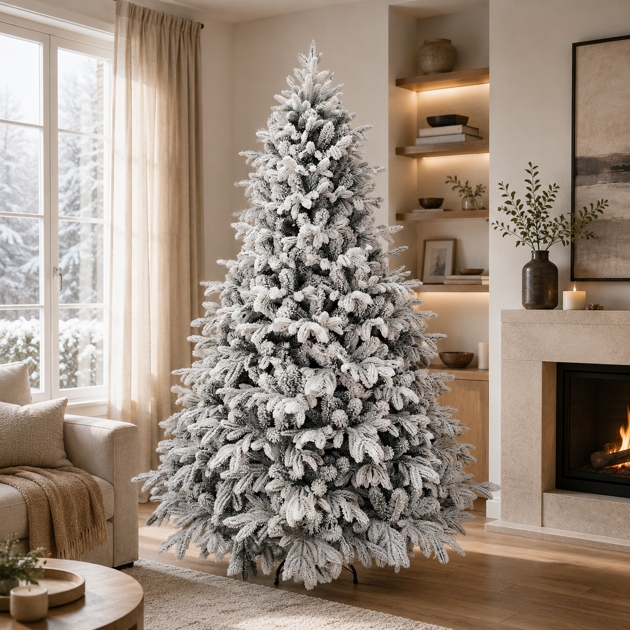 Albero di Natale White Lugano innevato 180 cm