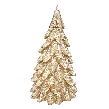 Candela natalizia ad albero con finitura metallizzata – 20 cm