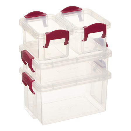 Mini contenitori trasparenti con chiusura a clip – assortiti