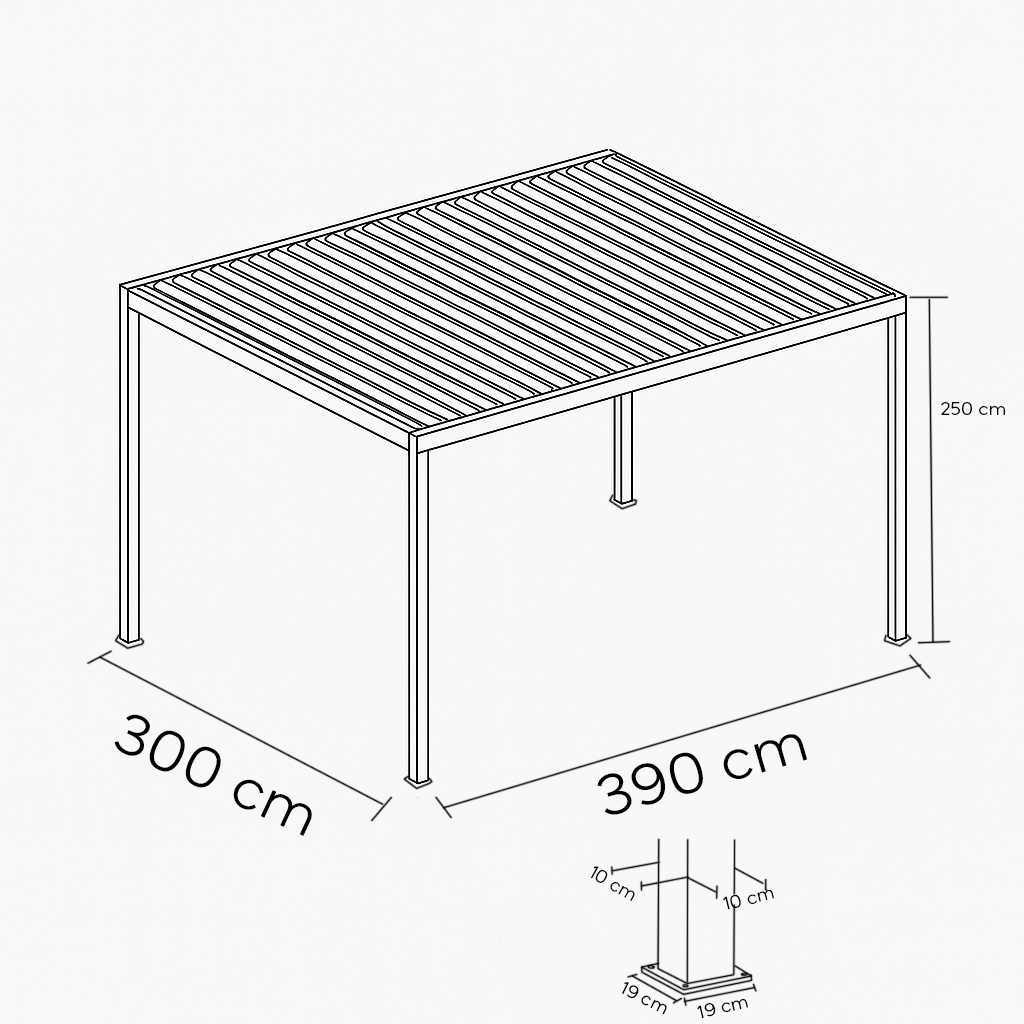 Pergola Miraia 3x4 in alluminio antracite