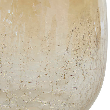 Vaso Alexis in vetro craquelé champagne, altezza 25 cm