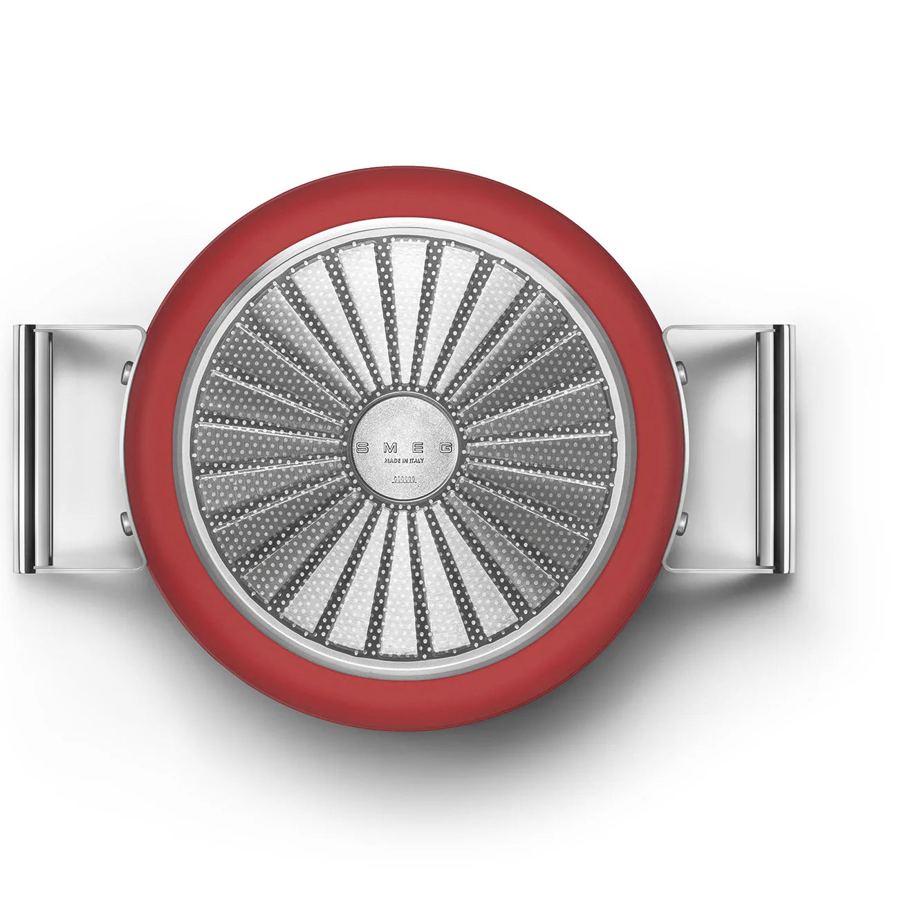 Casseruola bassa 2 manici rossa 24 cm con coperchio alluminio forgiato induzione – Smeg 50's Style