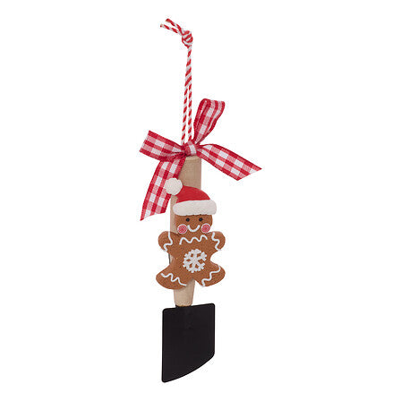 Pendente natalizio utensile da cucina con omino biscotto 13 cm