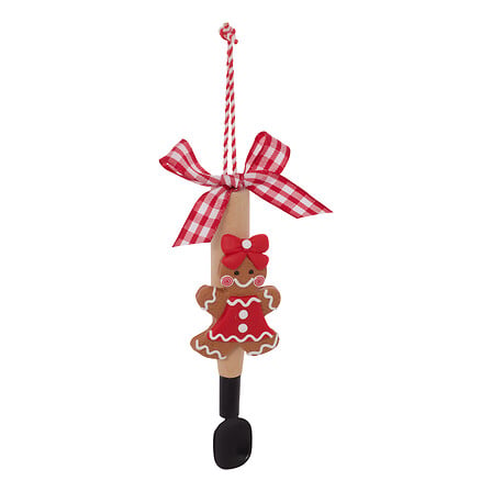 Pendente natalizio utensile da cucina con omino biscotto 13 cm