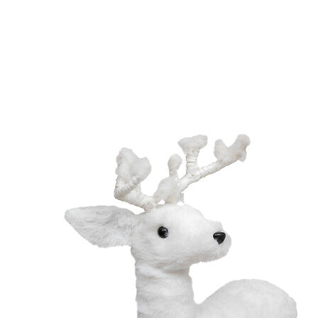 Renna natalizia bianca in piedi – altezza 45 cm
