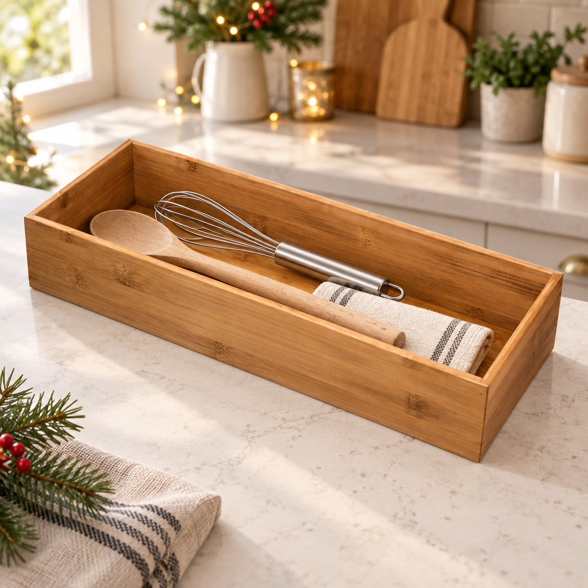 Organizer cucina in bambù Tidy Smart 38 × 15 × 7 cm