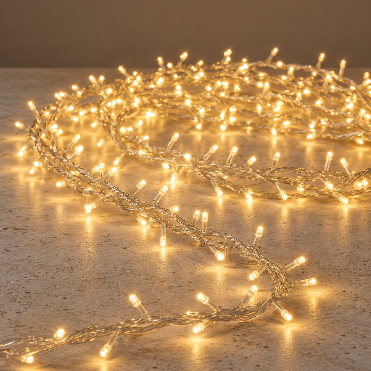 Luci di Natale Snake 1000 LED extra caldo 20 m filo trasparente