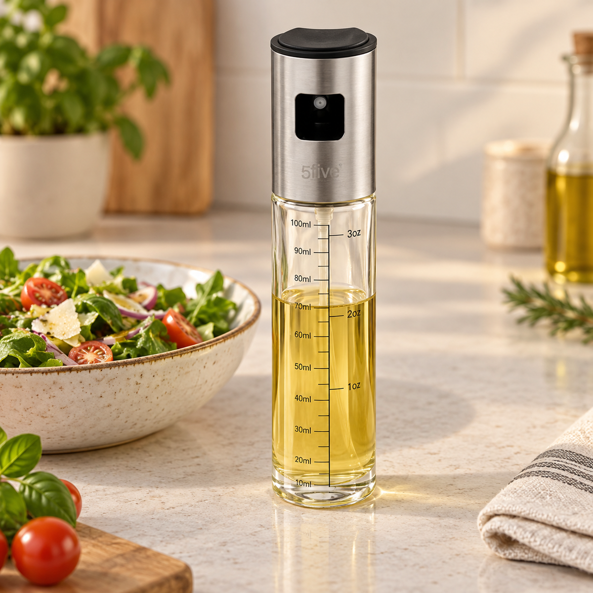 Dosatore spray per olio e aceto in vetro graduato 100 ml