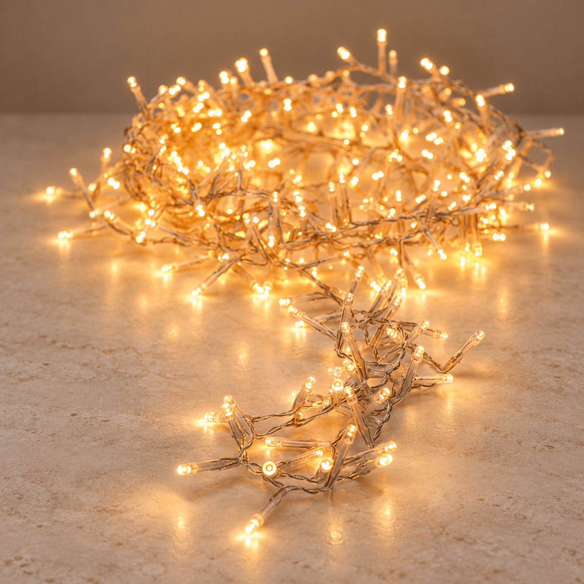 Luci di Natale 1800 LED extra caldo 36 m filo trasparente