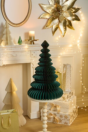 Albero di Natale Kami in carta verde 60 cm