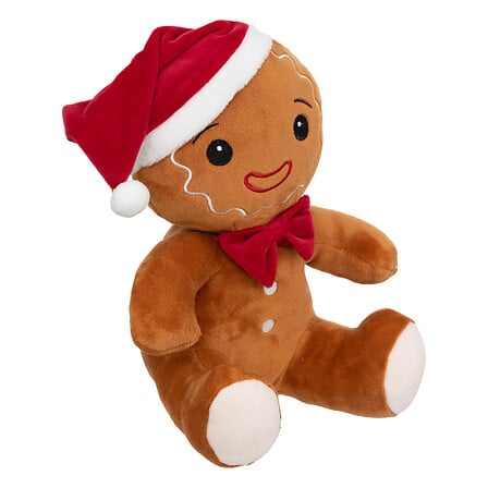 Peluche pan di zenzero con cappello di Natale – 25 cm