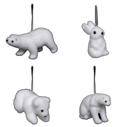 Animaletti natalizi bianchi da appendere – soggetti assortiti