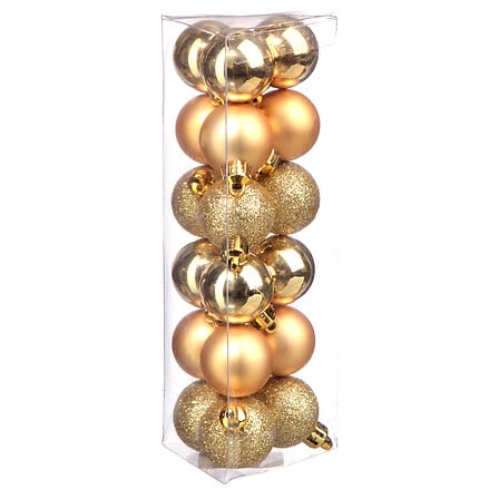Palline di Natale dorate Ø 3 cm – set da 18