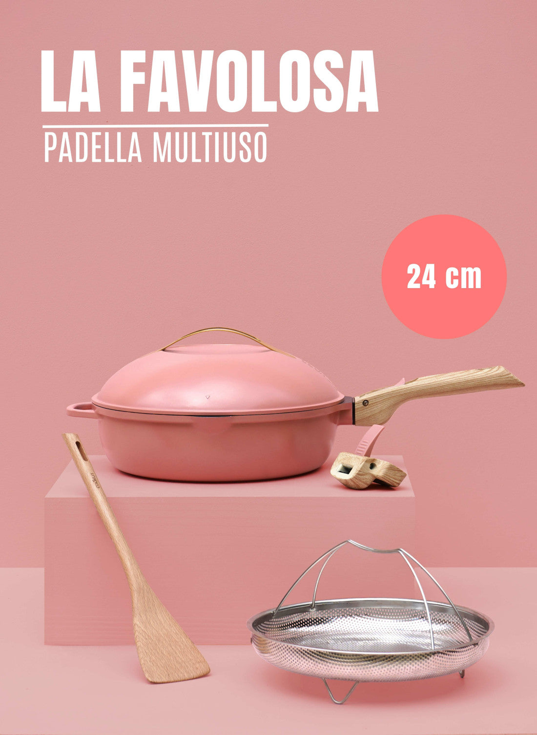 La Favolosa Padella 24 cm multifunzione 8 in 1 antiaderente