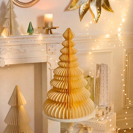 Albero di Natale Kami in carta écru 60 cm