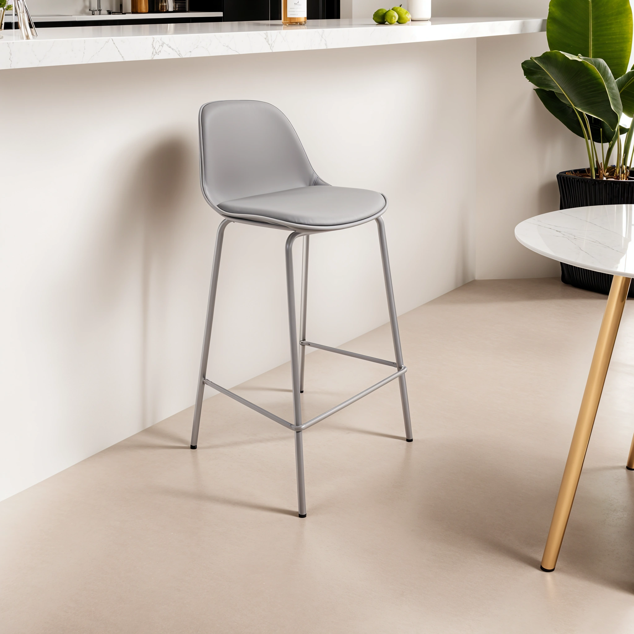 Sgabello Flora Grigio