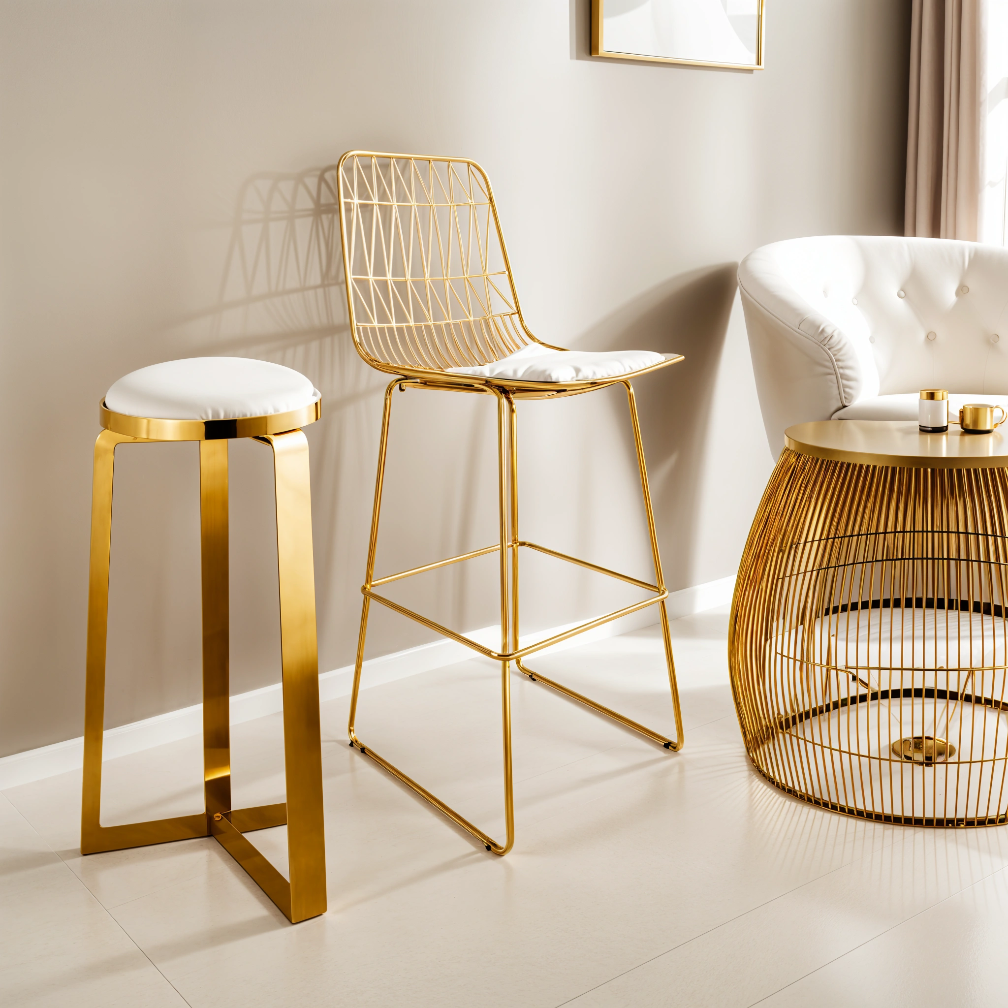 Sgabello Richa Gold