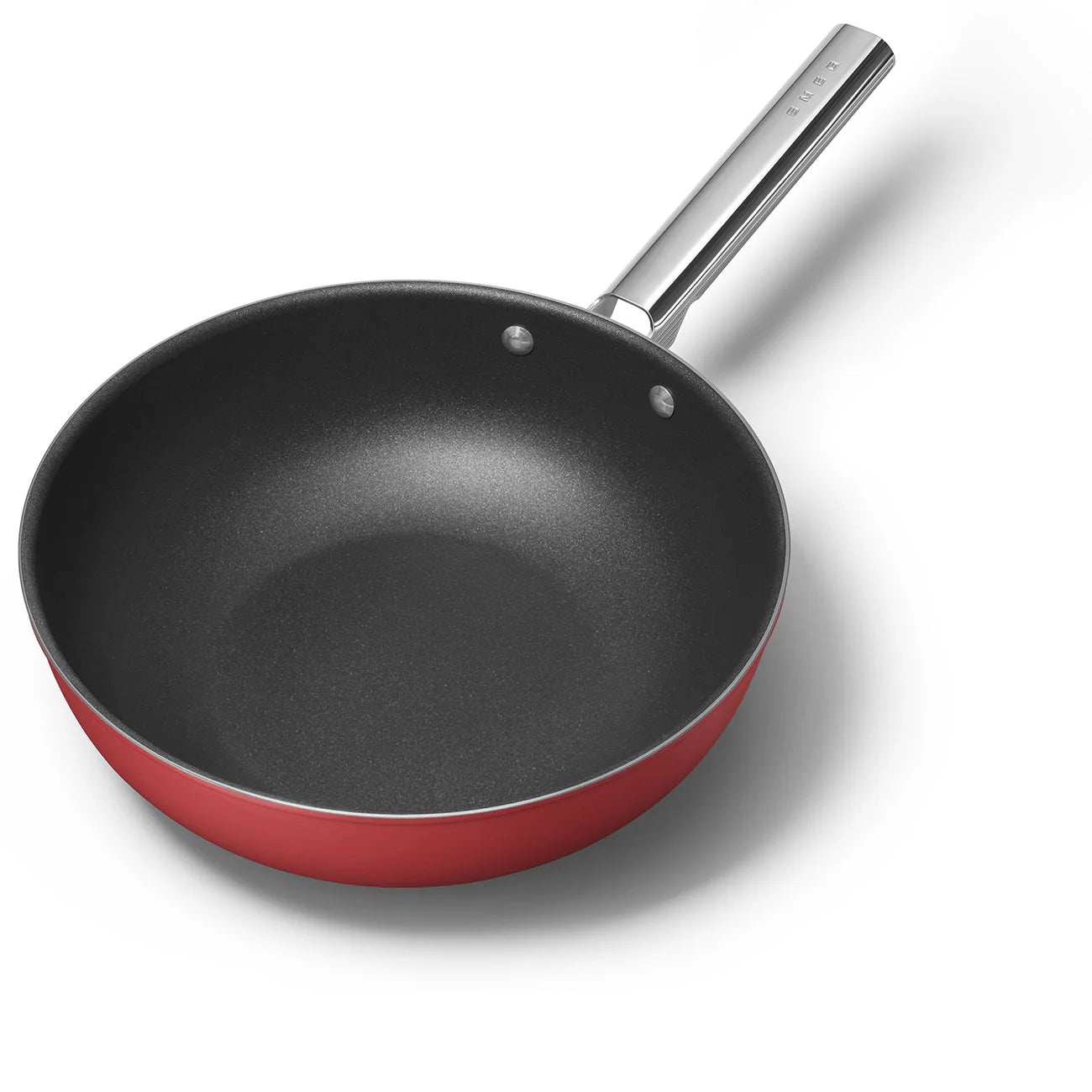 Wok antiaderente rosso 30 cm alluminio forgiato fondo radiante induzione – Smeg 50's Style