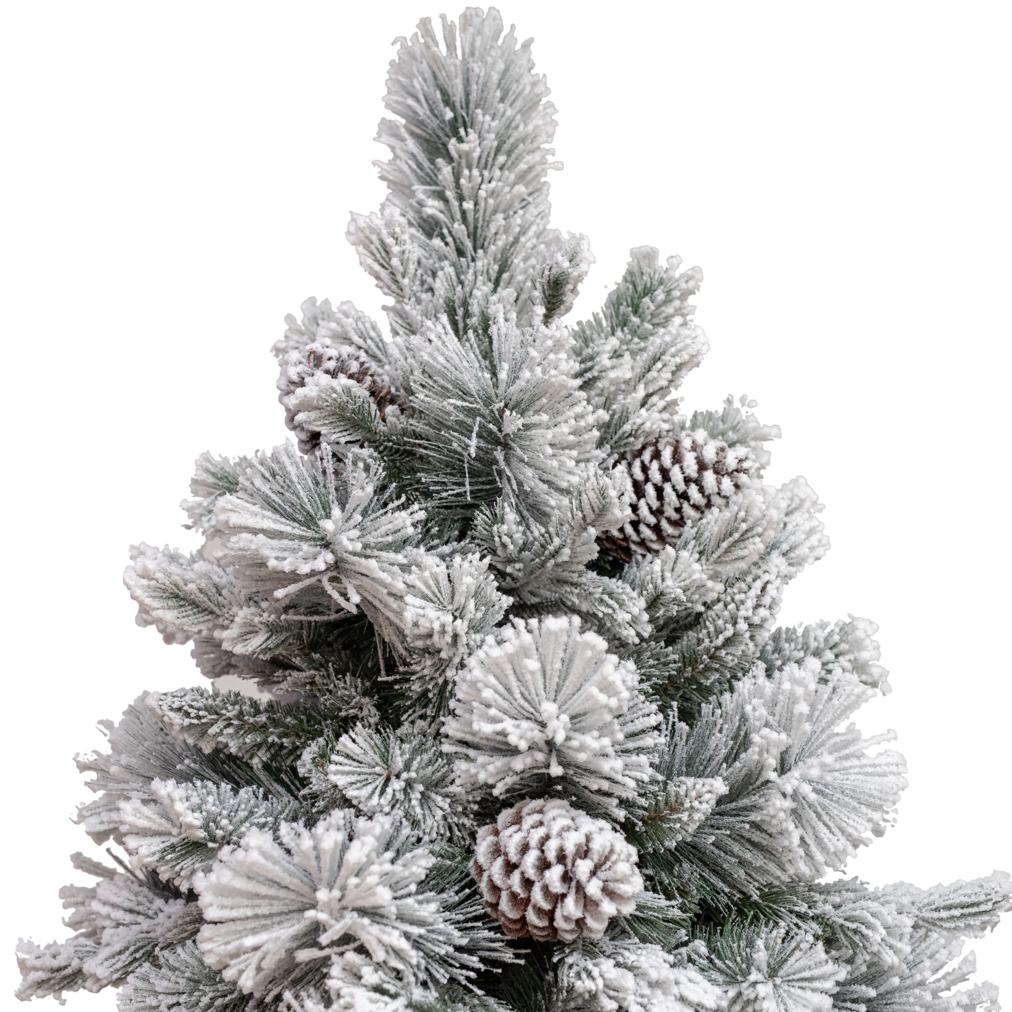 Albero di Natale Zurigo Innevato con pigne 270 cm