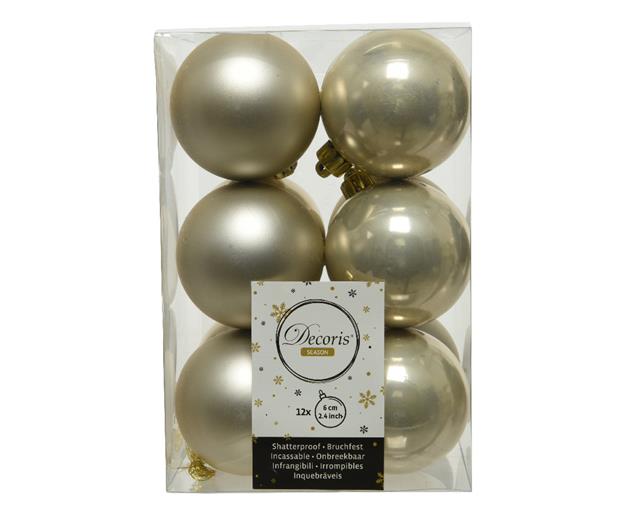 Set di 12 palline natalizie effetto perla lucide e opache