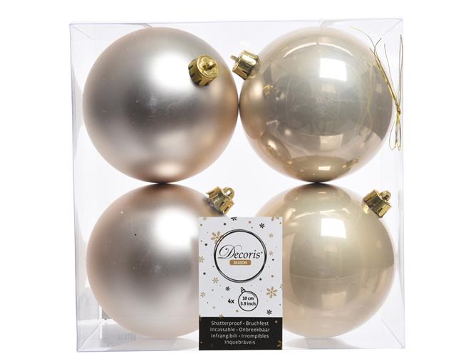 Set di 4 palline di Natale effetto Perla lucide e opache