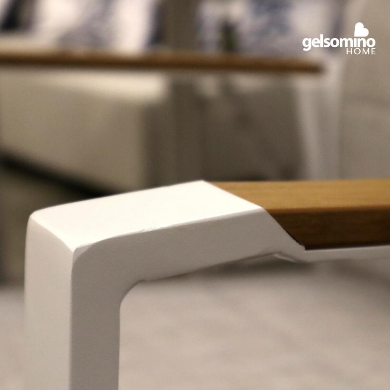 Sedia Kubik Bianca con Braccioli in Legno