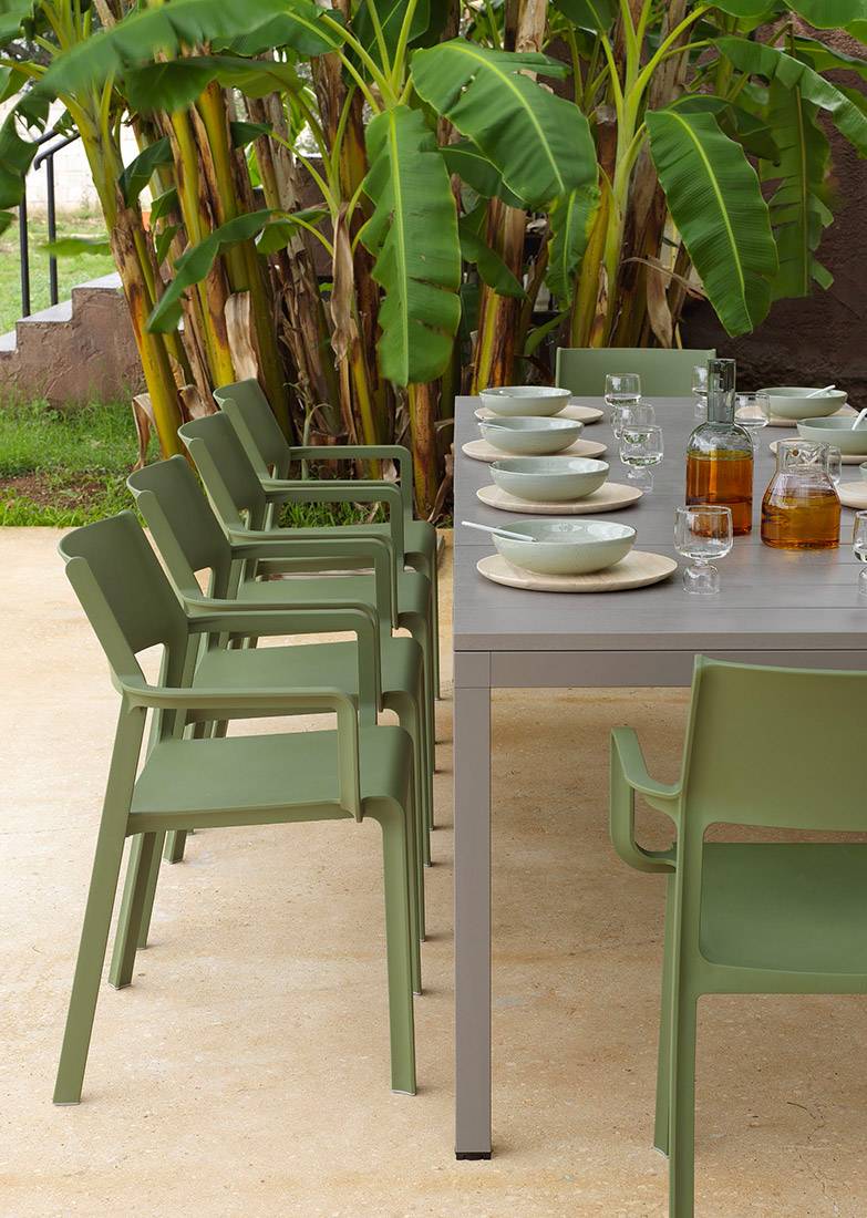 Sedia Trill Verde con Braccioli