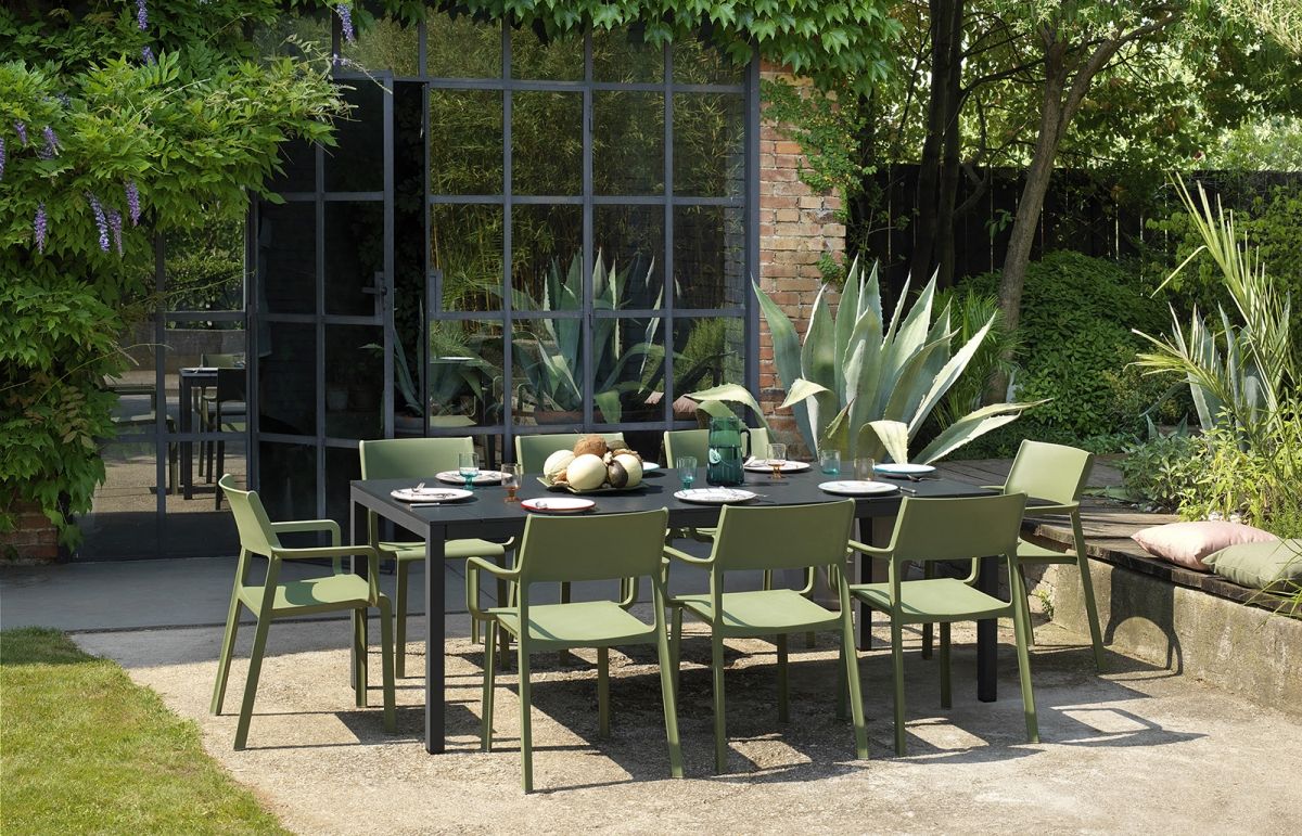 Sedia Trill Verde con Braccioli