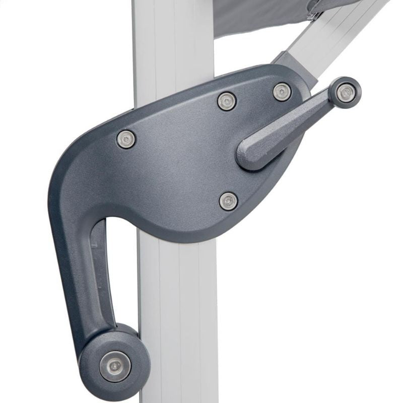 Ombrellone rettangolare a sbalzo Equador, colorazione grigio, in alluminio per arredo giardino