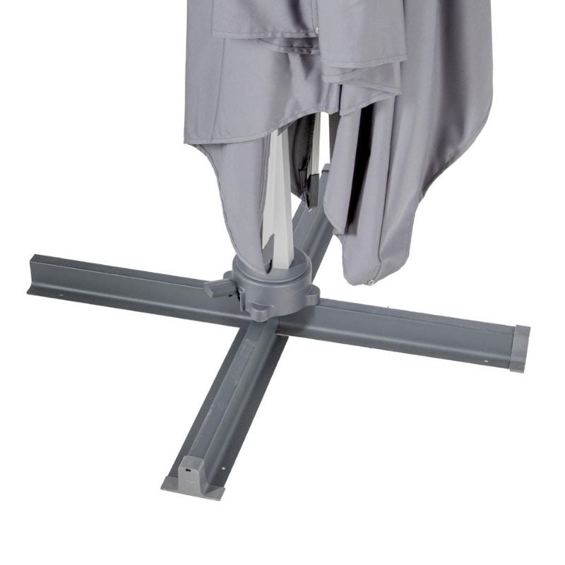 Ombrellone rettangolare a sbalzo Equador, colorazione grigio, in alluminio per arredo giardino