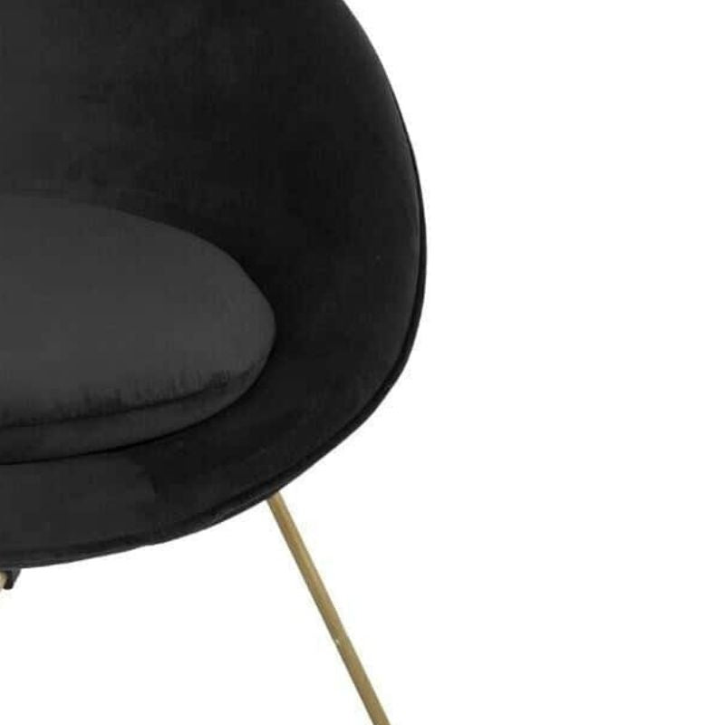 poltrona in velluto nera vintage design anni 60
