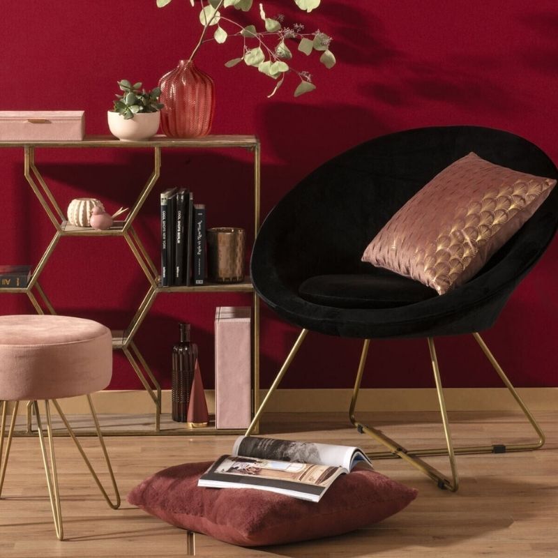 poltrona in velluto nera vintage design anni 60