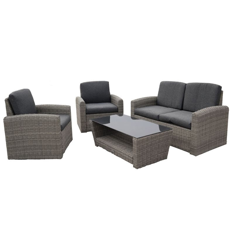 salotto da giardino Polynesia, modello Havane con cuscini