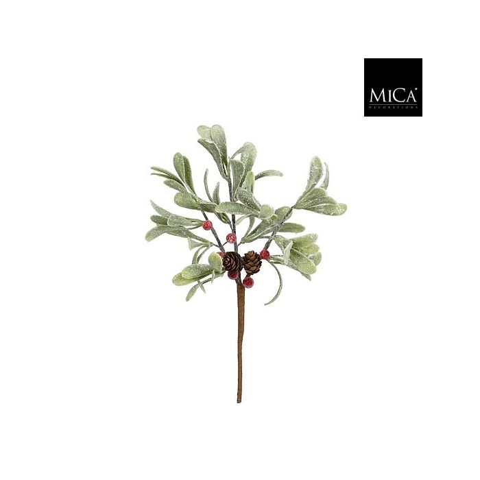 Rametto natalizio con bacche rosse e pigne 30 cm – Mica Decorations