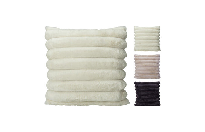 Cuscino effetto pelliccia a righe 45×45 cm