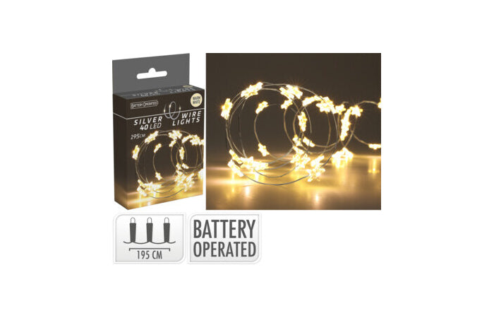 Luci natalizie a stella 40 micro LED bianco caldo