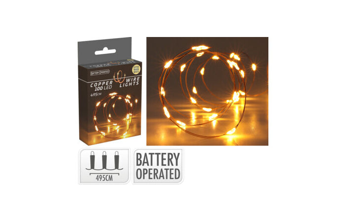 Luci natalizie filo di rame 100 micro LED extra caldo