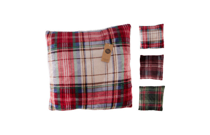 Cuscino tartan 45×45 cm con retro sherpa