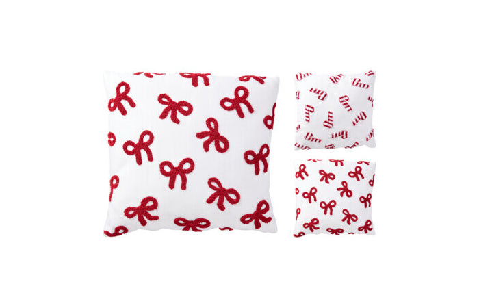 Cuscino natalizio bianco e rosso 45×45 cm