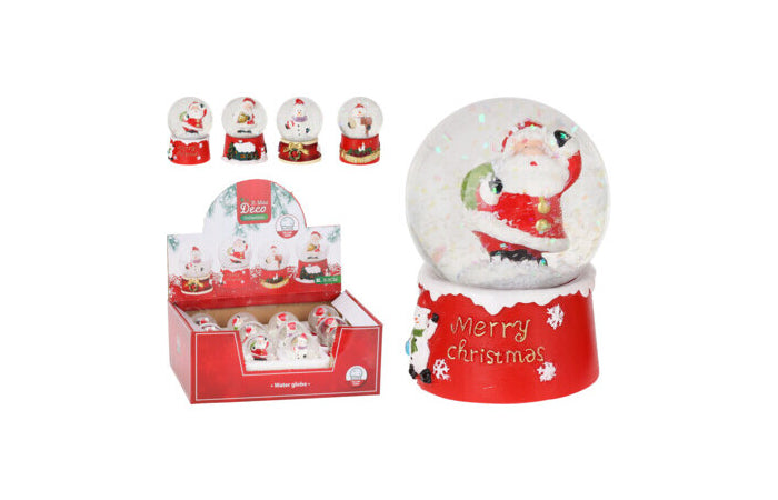 Palla di neve natalizia 63 mm in vetro, modelli assortiti