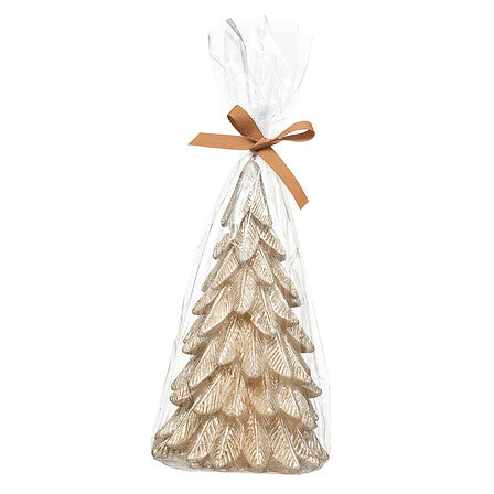 Candela natalizia ad albero con finitura metallizzata – 20 cm