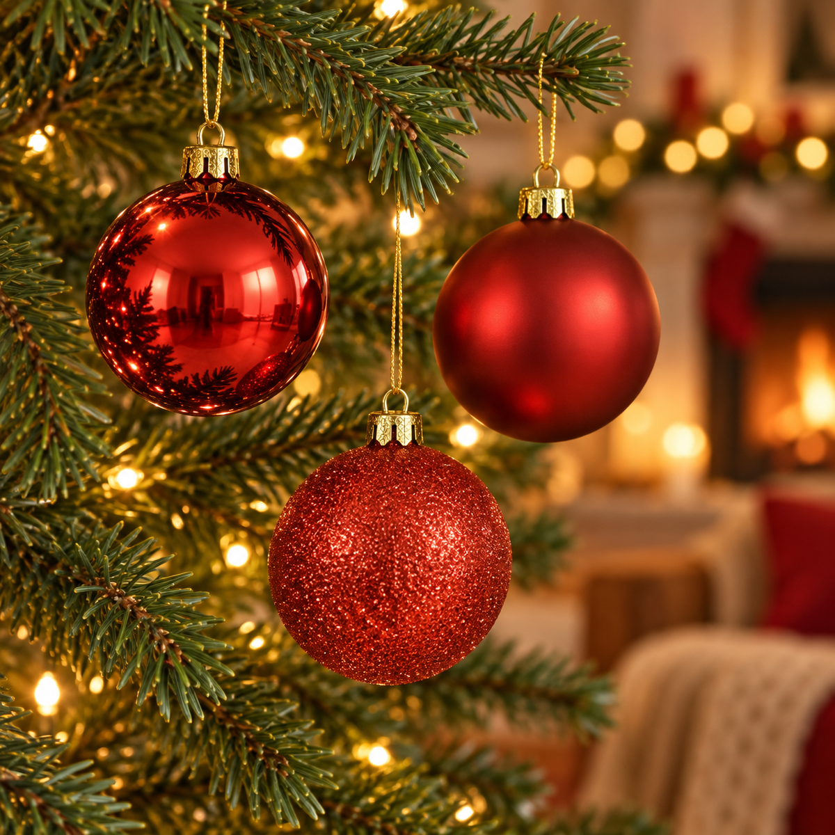 Set 10 palline di Natale rosse 6 cm – Mica Decorations
